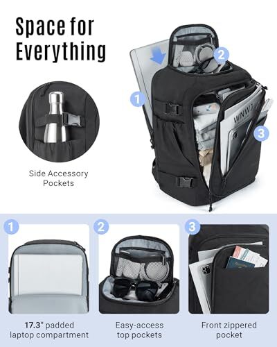 Travel Backpack, TSA Friendly Flight Approved Carry on Backpack Large Grey gallery