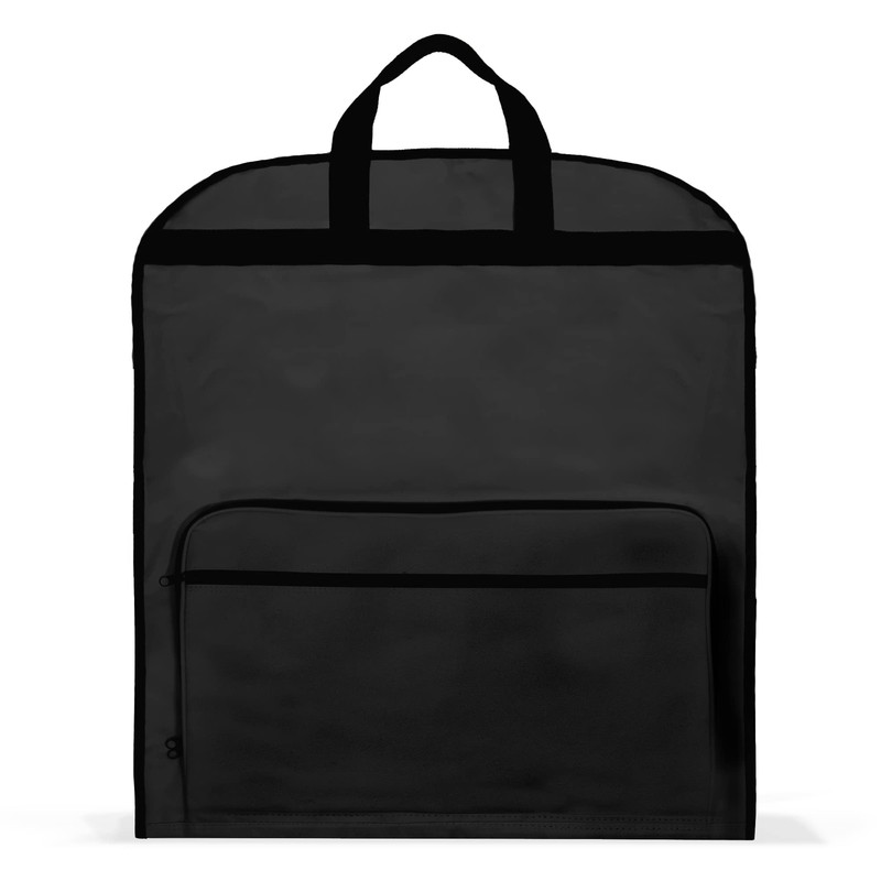 60″ Foldable Garment Bag Suits Cover Dresses w Front Pocket Black