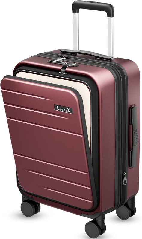 FLO5 20″ Expandable Carry-On Luggage with Front Pocket – Airline Approved