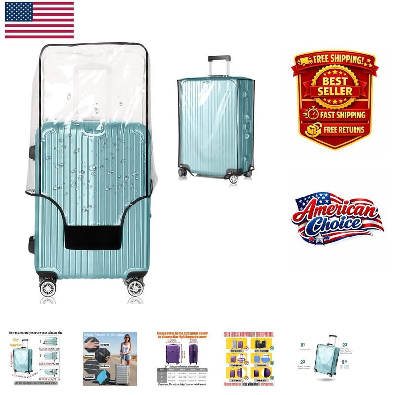 Stylish 24″ Transparent PVC Suitcase Protector Cover – Scratch-Resistant Design
