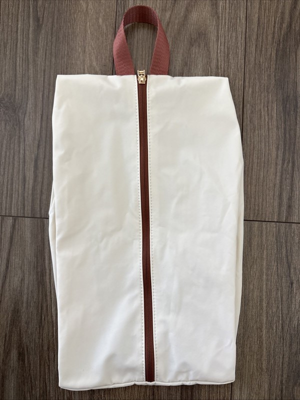 Lovevook Travel Packing Cube Bag Shoe Case Cream Brown Hanger Loop Zip Up NEW