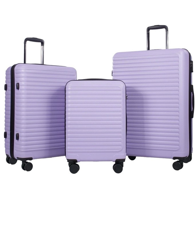 Travelhouse Purple Polycarbonate Hardcase Spinner Set 20/24/28 Retractable