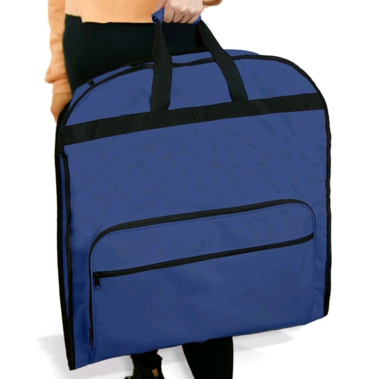 DALIX 60″ Professional Garment Bag Cover Suits Pants Gowns Dresses Foldable Blue