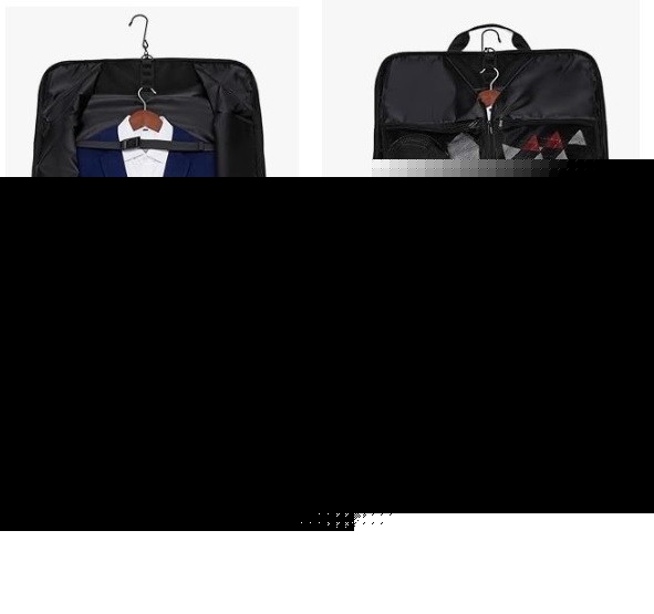 Puslom Black Polyester Travel Suit Garment Bag 40″ Carry On Foldable Fits Laptop