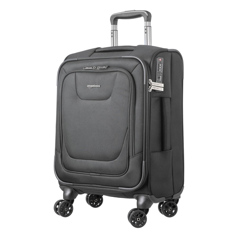 Amazon Basics 20″ Carry-On Luggage, Softside Suitcase With TSA Lock, 8 Spinne…
