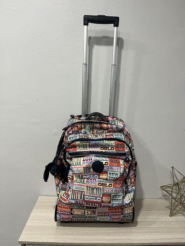 Kipling Hello Weekend Rolling Backpack & Miyo Lunch Bag Set - City Print Travel gallery