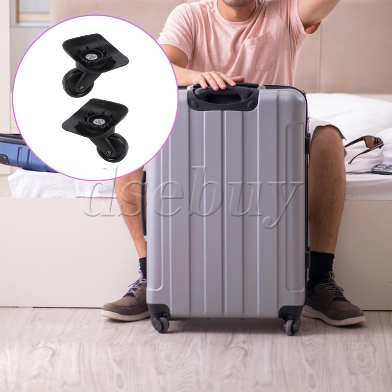2 Pieces Suitcase Repair Spinner Wheels 3.35 Inch Left & Right W165 Black Set gallery
