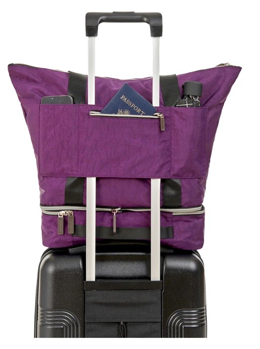 Biaggi Zipsak Boost! Tote Purple Microfold Carry-On Expands to 15"x12"x8" NEW gallery