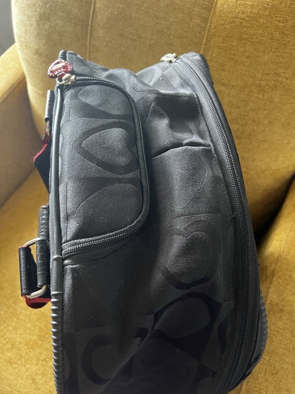 Brighton Weekender Rolling Carry-On Suitcase Black Vinyl Travel Bag gallery