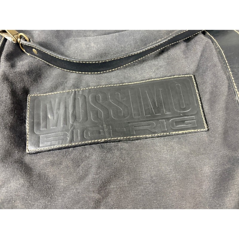 Mossimo Big Rig Black Canvas Leather Trim Duffel Bag Tool Travel Gym Luggage gallery