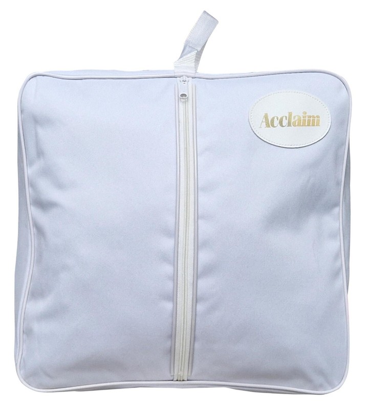 ACCLAIM Hexham White Zip Front Rink Sider Square Holdall Bag Nylon 600D 15" x 6"