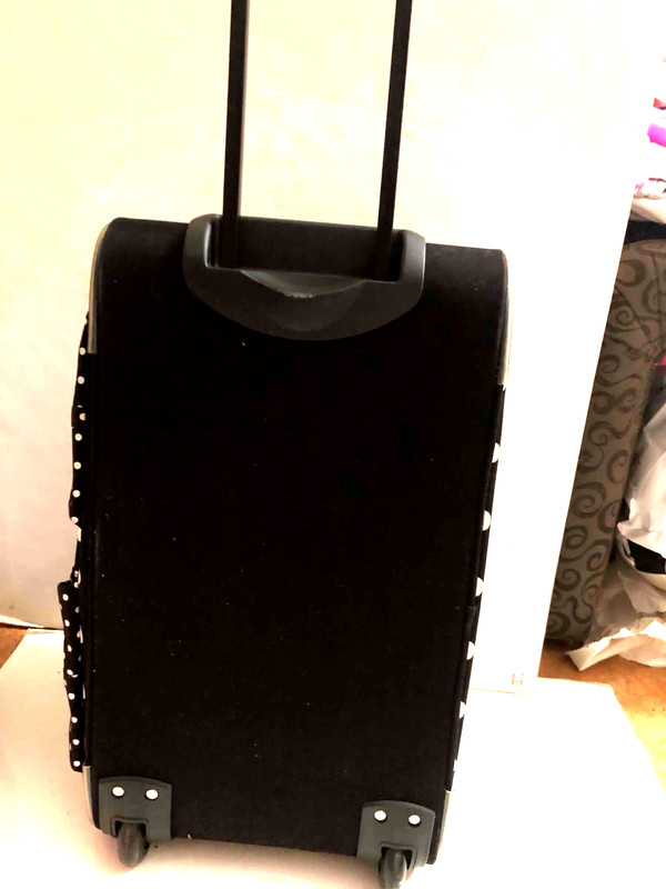 Victoria's Secret PINK Black & White Polka Dot Roller Duffle Luggage Bag NEW gallery