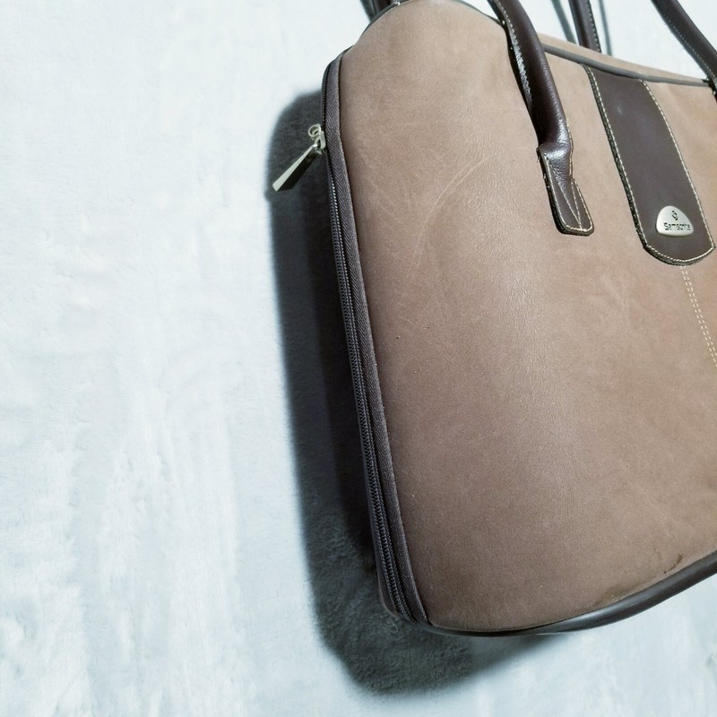 Samsonite Large Brown Microfiber Carry On Travel w Laptop Bag Women 19"x13 gallery
