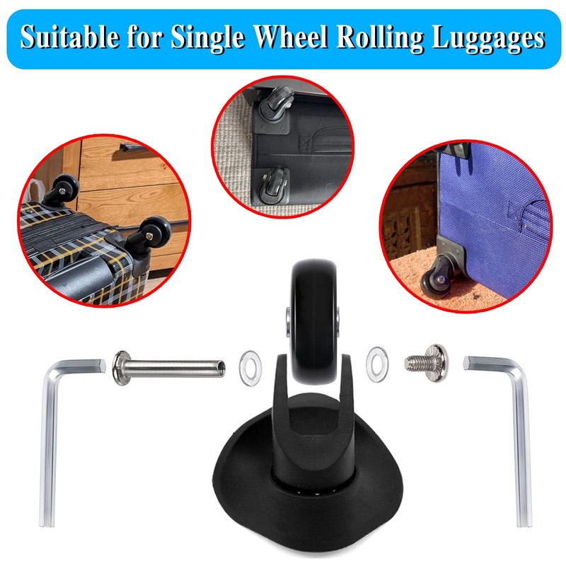 OwnMy 50mm x 18mm Set of 4 Luggage Suitcase Replacement Wheels with Bearings,... gallery