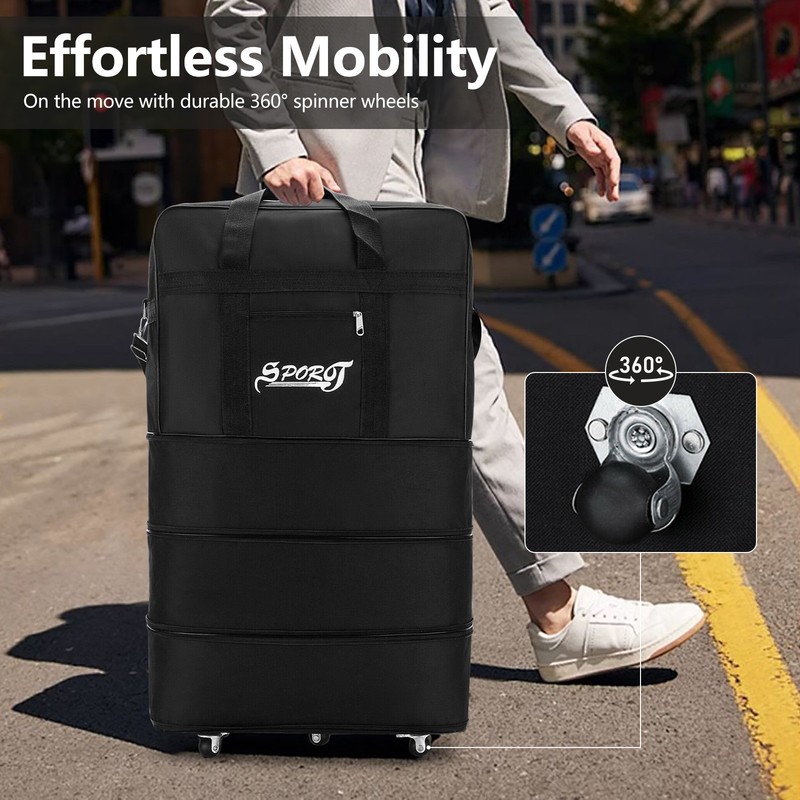 32Inch Expandable Suitcase Bag 3Layer Collapsible Rolling Luggage Bag for Travel gallery