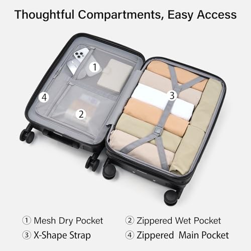 Jet Black Expandable Luggage Sets - 2 Pieces (20/28) - Jet Black gallery