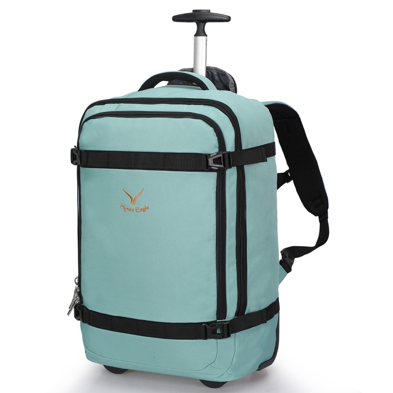 Hynes Eagle Convertible 42L Rolling Carry-on Backpack 2 Wheels Luggage Suitcase
