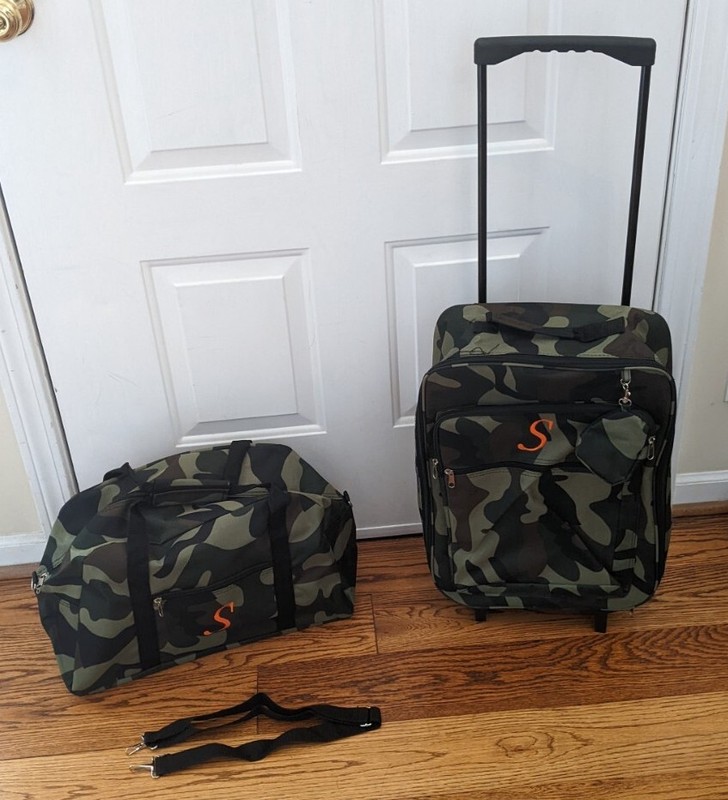 Rockland Double Handle Rolling Backpack & Tote Bag Camouflage 17-Inch S Monogram gallery