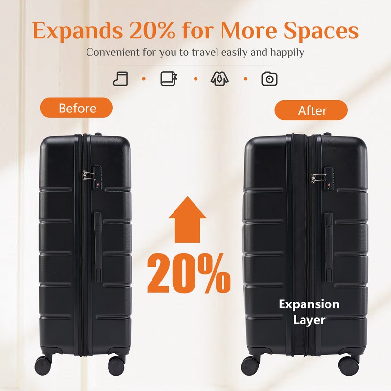 Hardside Luggage Set (20/24/28-Inch)TSA Lock Suitcase with Double Spinner Wheels gallery