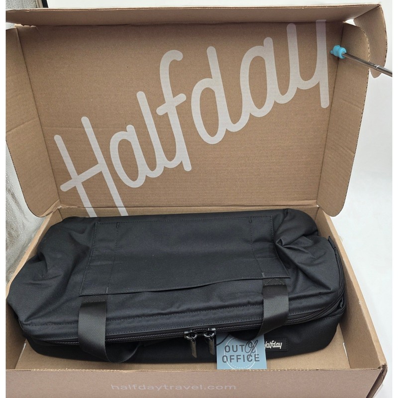 Halfday Black Double Decker Weekender Bag Shoe Compartment Trolley Sleeve NWT