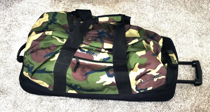 L.L.Bean 70L Rolling Duffel Bag Camo Travel Luggage