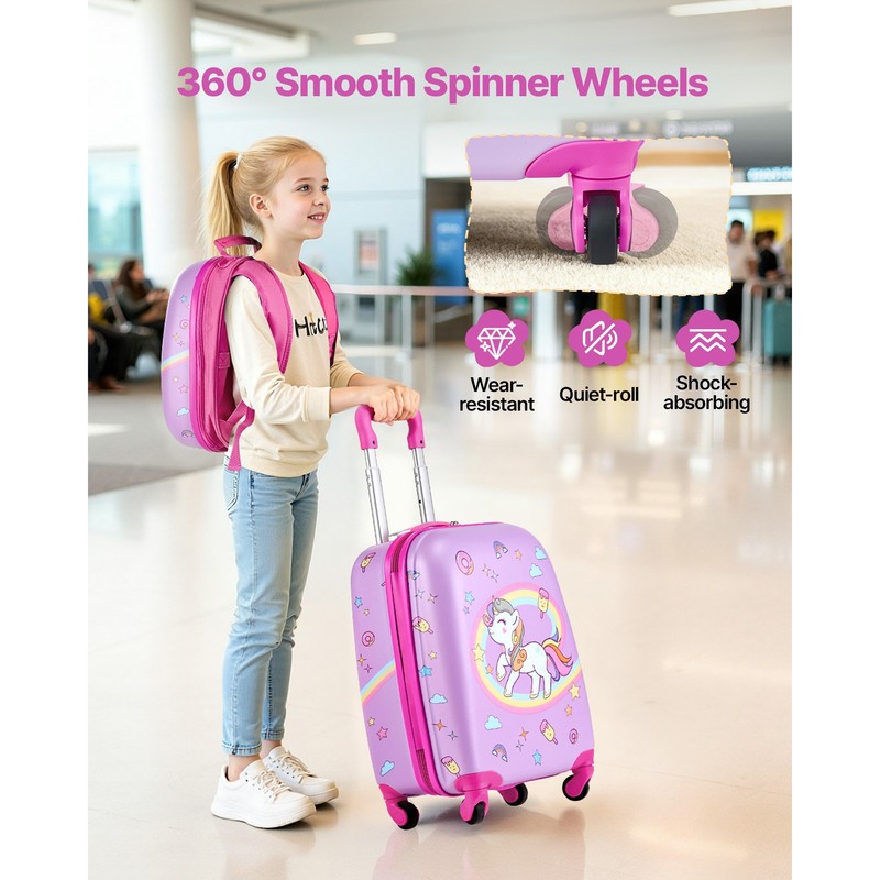 Uimoso 2-Piece Kids Luggage Set 18-Inch Unicorn Travel Carry-On Suitcase gallery