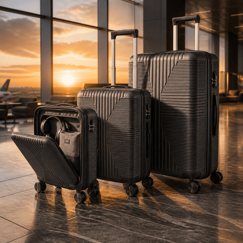 PP Luggage Set 3 Piece Hardside Spinner Suitcase 20 24 28 in Travel Trolley Case