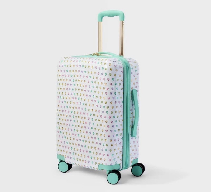 ROLLER RABBIT Heart Pattern Hardcase Spinner Suitcase