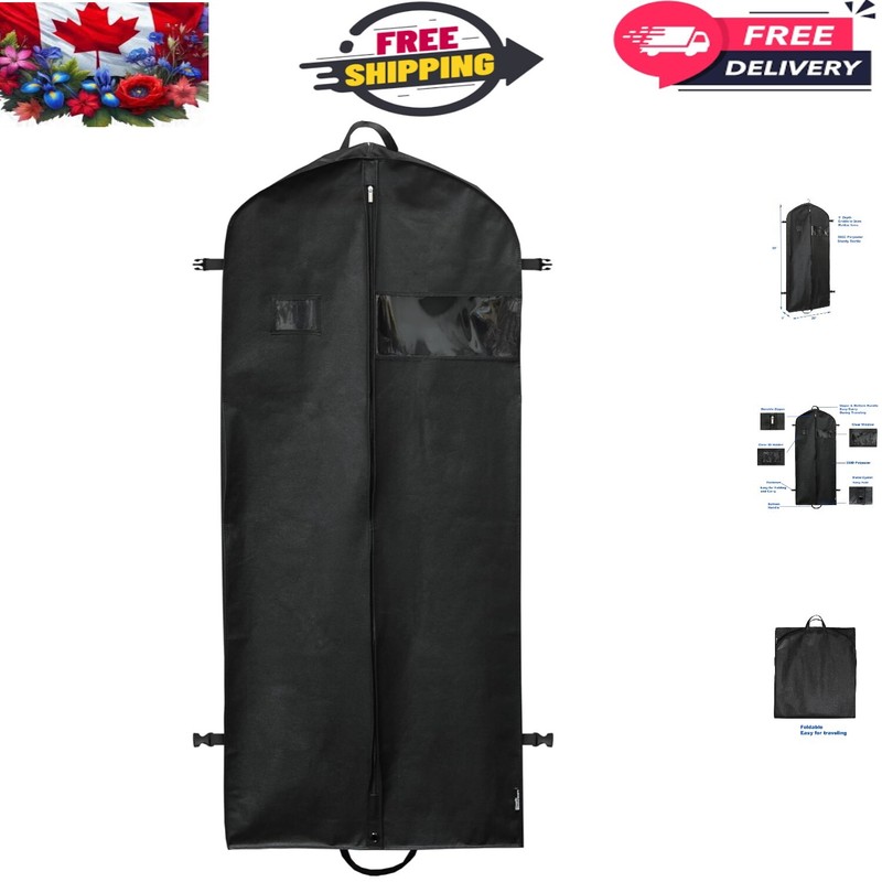 Durable Polyester 60-Inch Garment Bag with Clear Window for Easy Identification