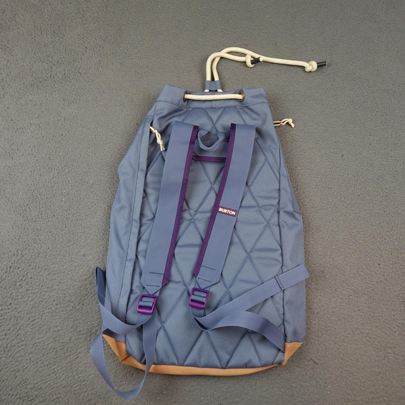 Burton U.S. Open Snowboarding Backpack Blue Tan Drawstring Rucksack Daypack gallery