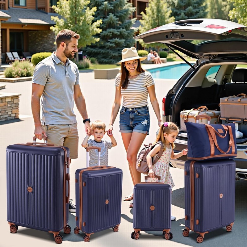6 Piece Luggage Set with TSA Lock Hardshell ABS+PC Suitcase Set 5-YEAR WARRANTY gallery