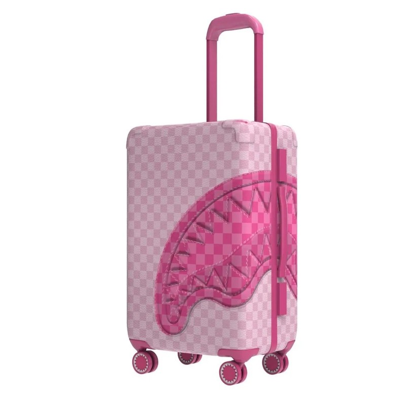 SPRAYGROUND PINK IN PARIS PATCH CARRY-ON LUGGAGE