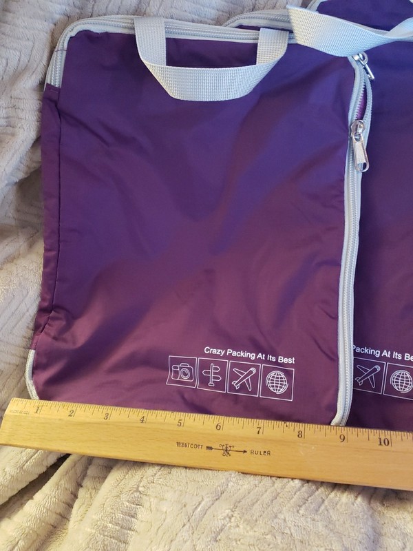 4-Piece Set Lightweight Packing System Travel Organizer Bags - Purple/gray gallery