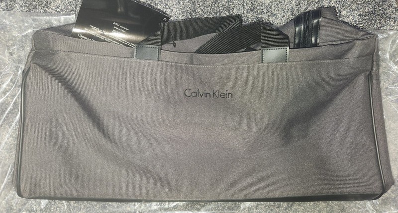 Calvin Klein Polyester Duffel Carry On Bag Grey Gray Black 21x15x6 New