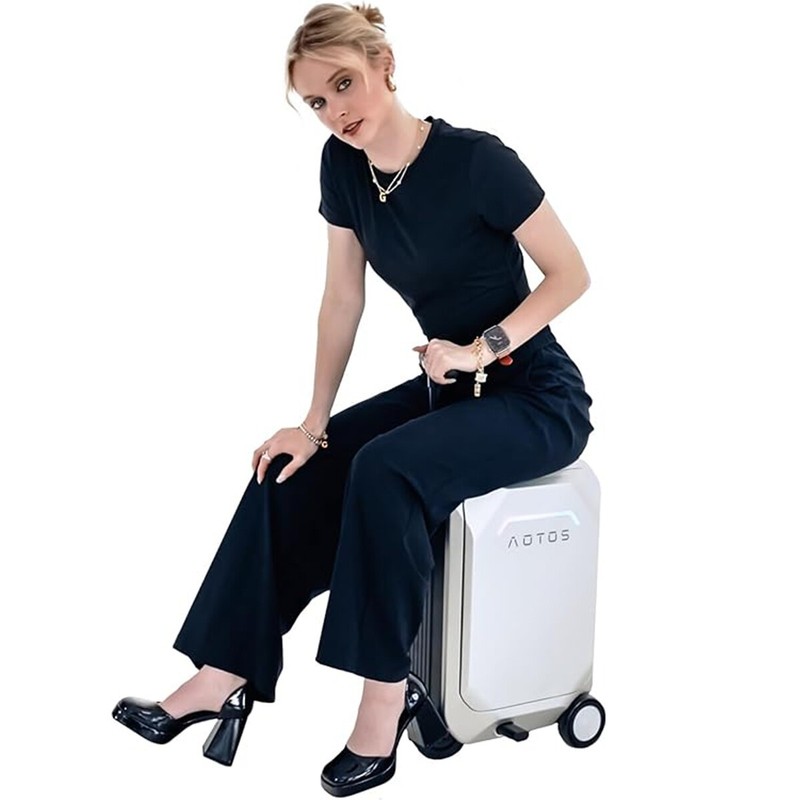 31L Silver Electric Smart Rideable Suitcase 20" L2 Luggage Scooter Riding gallery