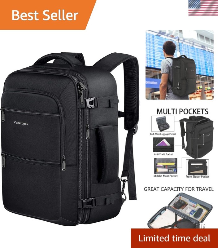 Lightweight 40L Expandable Backpack – Stylish Water-Resistant Travel Bag for All