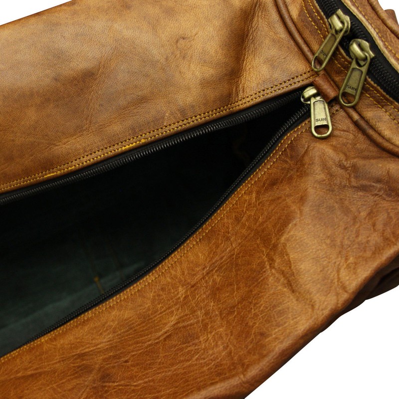 Small Medium Large Leather Duffle Bag, Men Overnight Carry-On Travel Luggage Gym gallery