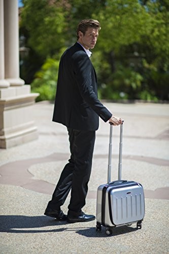 ROCKLAND REVOLUTION HARDSIDE ROLLING COMPUTER CASE 16"X9"X17" BF29 - SILVER gallery