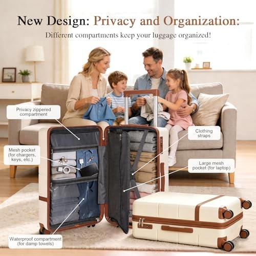 White Tsa Lock Suitcase Set - 20/24 Inch - 2 Pieces - 2 Pieces gallery