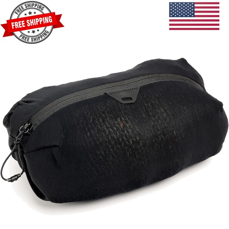 Ultralight Mesh Packing Cube, Black, Stretchy Mesh Luggage Cube with Strap At…