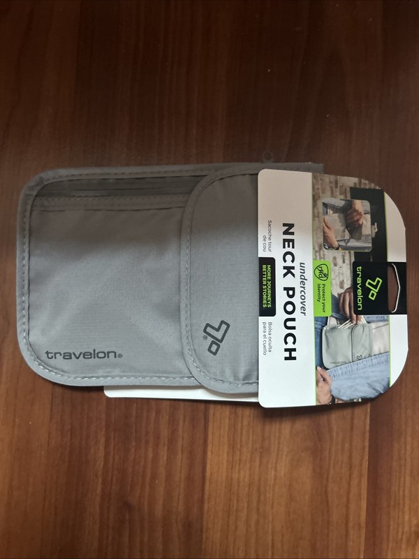 Travelon Travel Pouch Rfid Blocking Undergarment Neck Pouch Travel Wallet, Gray gallery