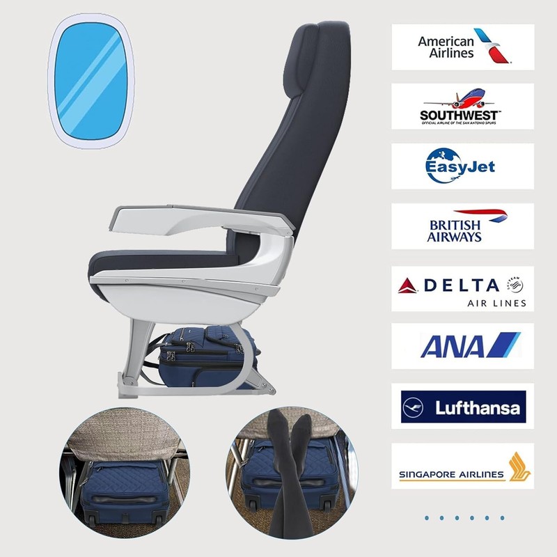 Stylish Multi-Functional 16-Inch Underseat Suitcase for Effortless Travel - Navy gallery