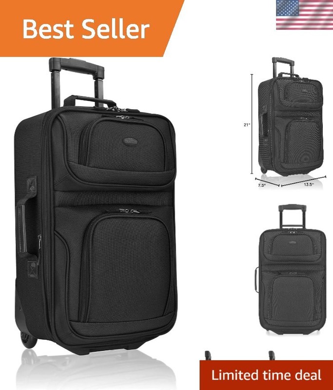 Durable 20-Inch Water-Resistant Rolling Softside Suitcase for Effortless Travel