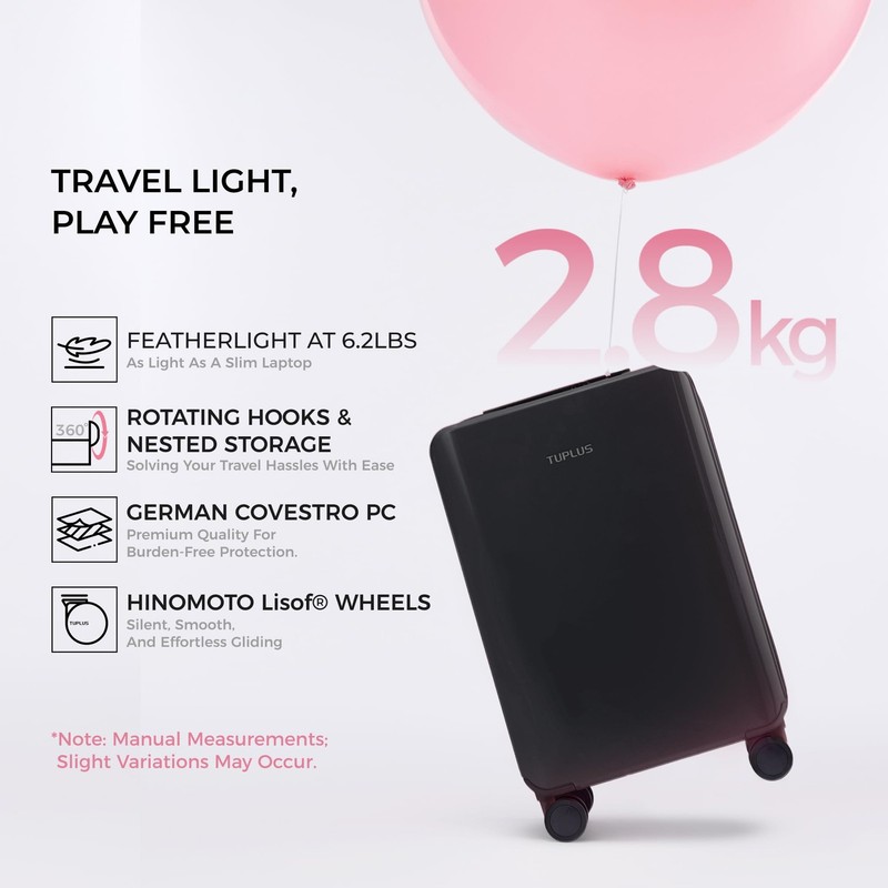 Suitcase Lightweight PC Hard Shell Luggage with 4 Spinner Wheels 360° Rotatin... gallery