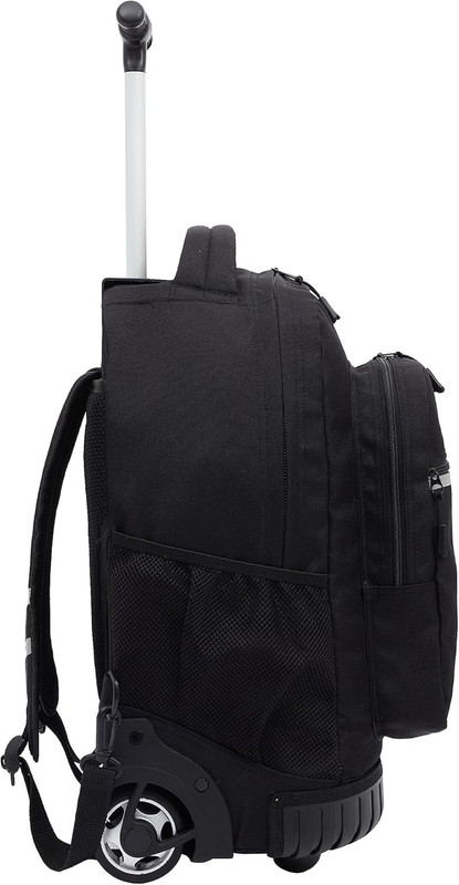 18" Rolling Backpack with Shoulder Straps, Black gallery