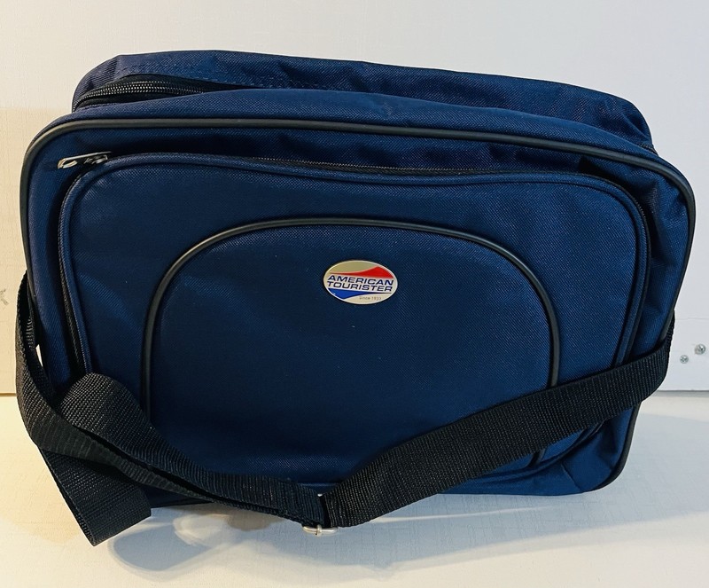 Travel Tote American Tourister Small Carry-On Shoulder Duffle Bag Blue Mini