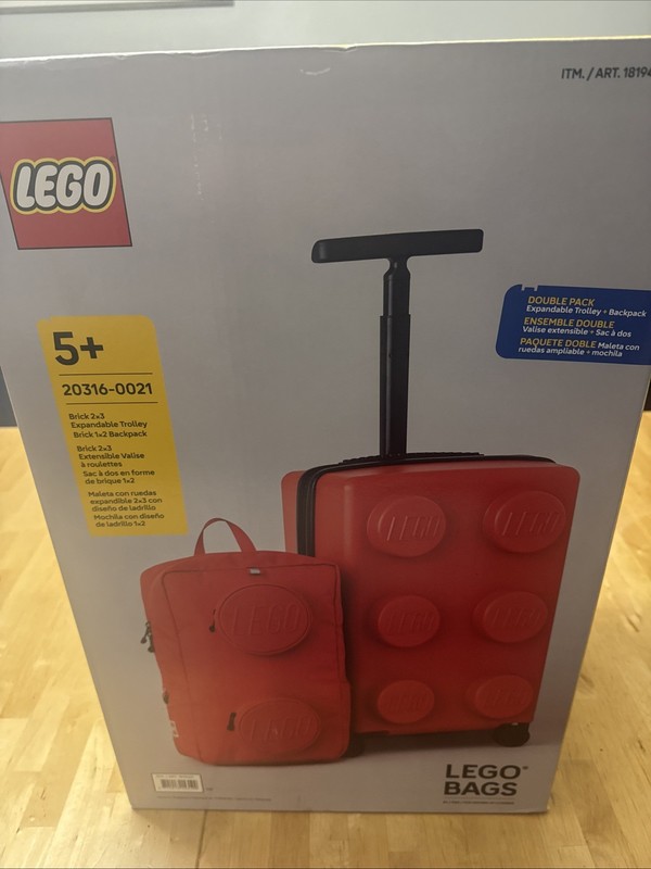 Lego Expandable Carry-on & Backpack Luggage Set (Red) - Brand New
