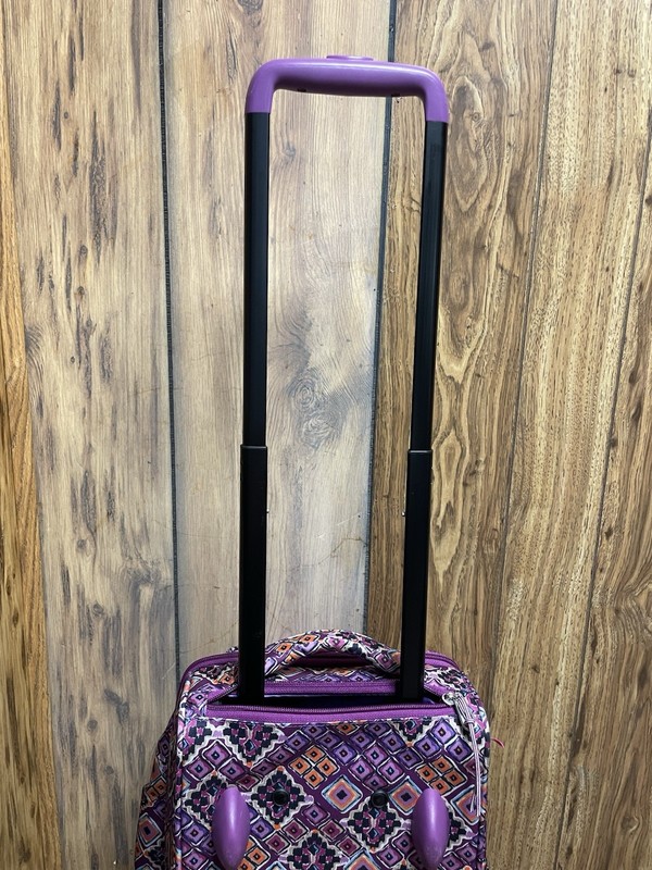 Vera Bradley Ripstop Foldable Rolling Duffle Bag Diamond Dreams Suitcase Purple gallery
