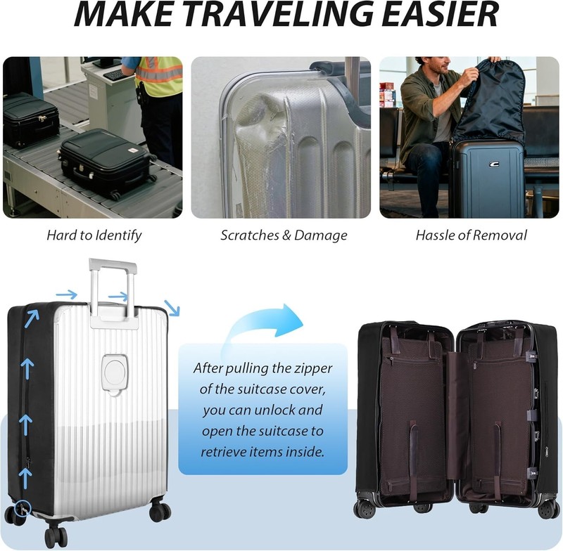 Transparent PVC , No Disassembly Required Clear Luggage Protector gallery