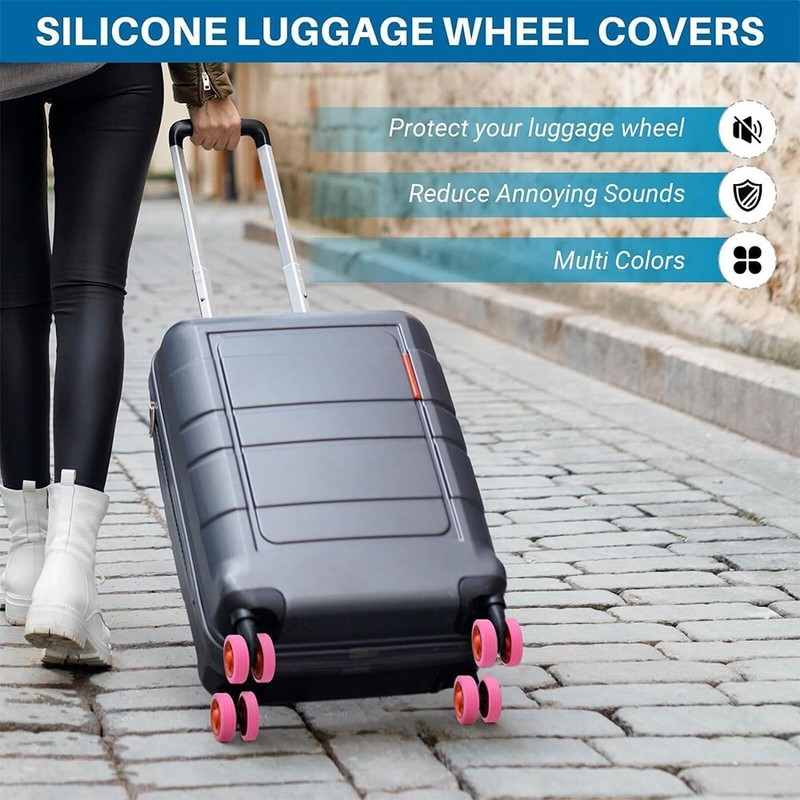 Practical Stable Moisture-Proof Rubber Protective Cover for Trolley Case Casters gallery